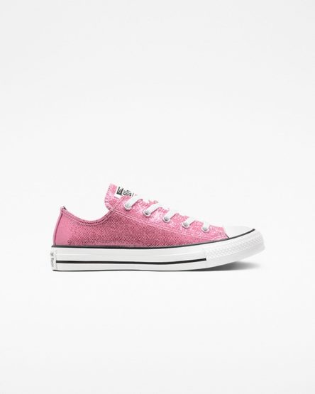 Tenisky Nizke Converse Chuck Taylor All Star Glitter Dievcenske Ruzove Čierne | SK H5RQY5